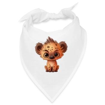 Süße Baby-Hyäne mit Glubschaugen - Bandana - Weiß - Vorne