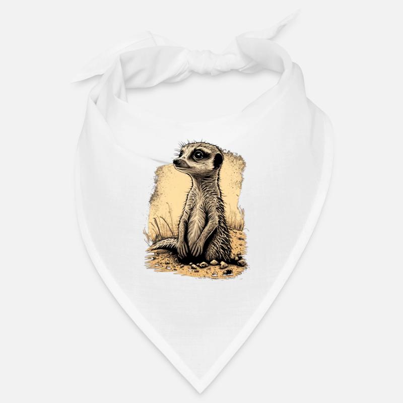 Erdmännchen in der Natur - Bandana - Weiß