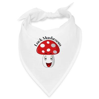Glückspilz- Luck Mushroom - Bandana - Weiß - Vorne