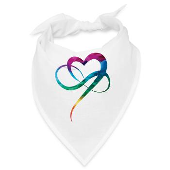 LGBTQ Pride Heart Christopher Street Day Herz - Bandana - Weiß - Vorne