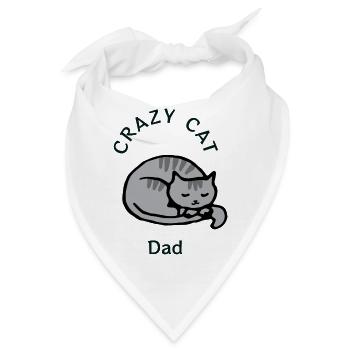 Crazy Cat Dad - Bandana - Weiß - Vorne