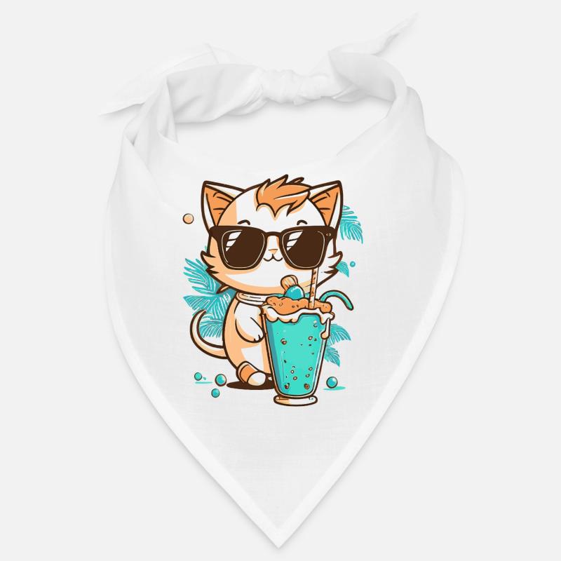 Katze im Sommer Urlaub Bandana