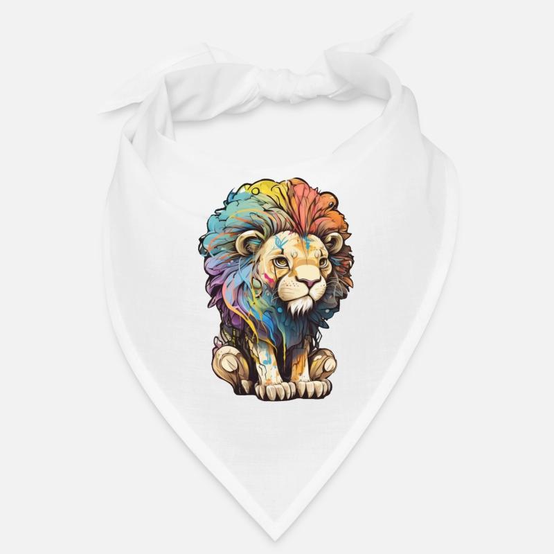 Dessin abstrait du lion Bandana