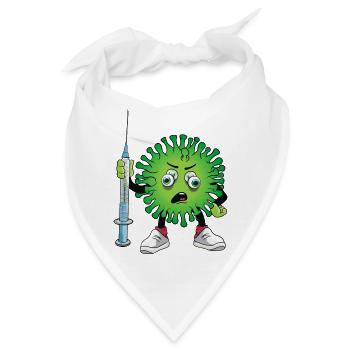 Virus mit Spritze - Bandana - Weiß - Vorne