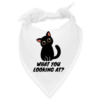 Suspicious Cat - Was siehst du? Entwurf - Bandana - Weiß - Vorne