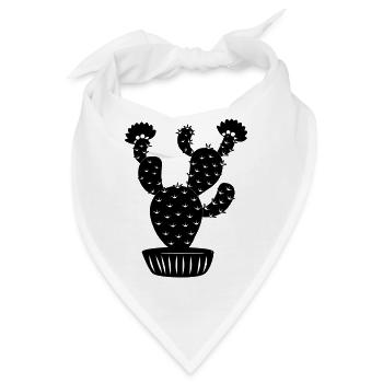 Blumentopf mit Kaktus - Bandana - Weiß - Vorne