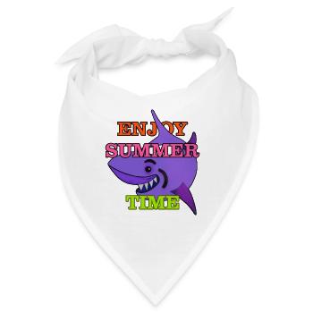 Verspielter Hai - Bandana - Weiß - Vorne