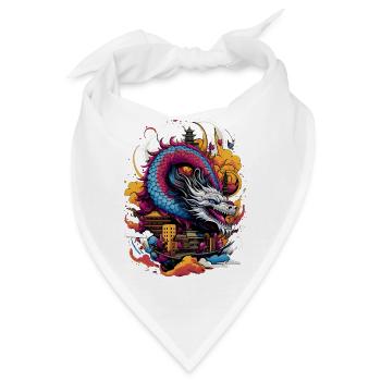 Majestätischer Drache - Herr der Lüfte - Bandana - Weiß - Vorne