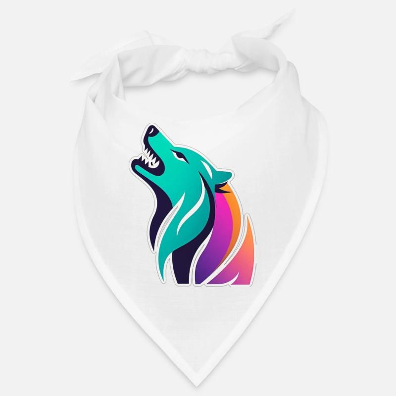 colorful stylized wolf Bandana