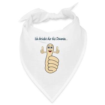 Ich drücke dir die Daumen - Bandana - Weiß - Vorne