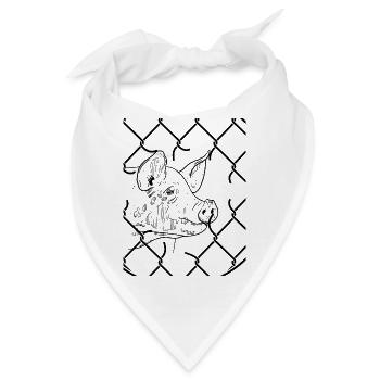 Schwein Befreiung hinter Gitter - Bandana - Weiß - Vorne