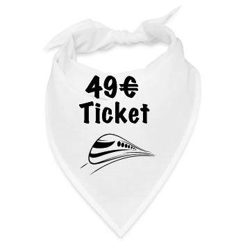 49 ticket bzw Deutschlandticket - Bandana - Weiß - Vorne