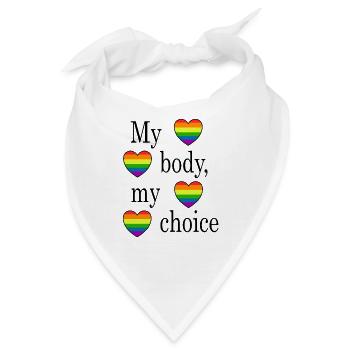 My body, my choice mit Regenbogenherz - Bandana - Weiß - Vorne
