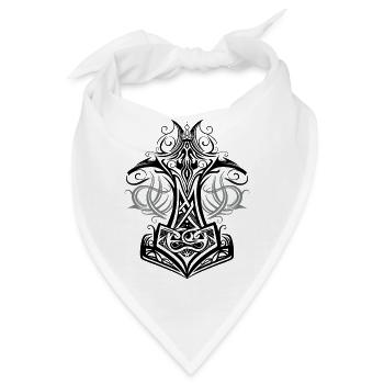 Thors Hammer Mjolnir Wikinger Symbol - Bandana - Weiß - Vorne