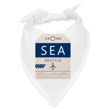 Flughafen Seattle 1950 - Bandana - Weiß - Vorne