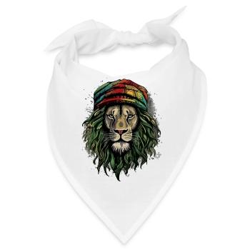 Jah Rasta Löwe - Bandana - Weiß - Vorne