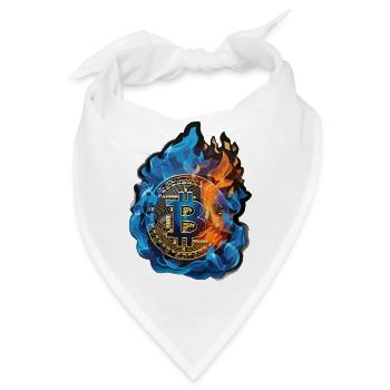 Blue Burning Bitcoin - kryptische Begeisterung - Bandana - Weiß - Vorne
