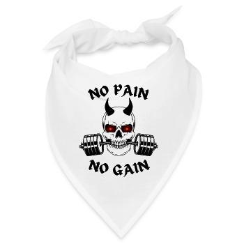 no pain no gain - Bandana - Weiß - Vorne