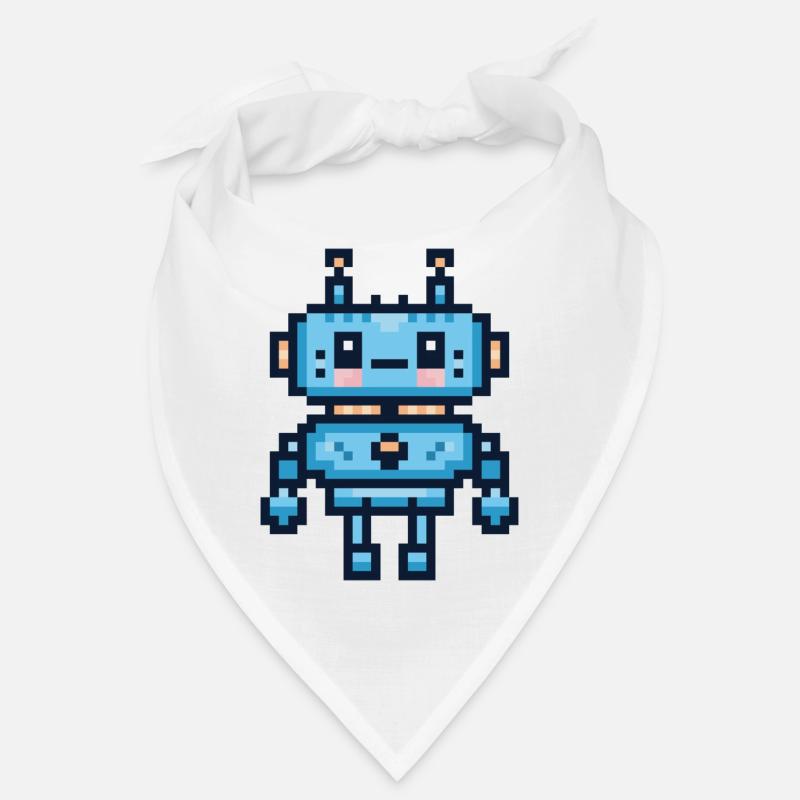 Pixel-Art-Roboter - Bandana - Weiß
