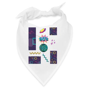 90´s- Design in typisch bunt gehalten - Bandana - Weiß - Vorne