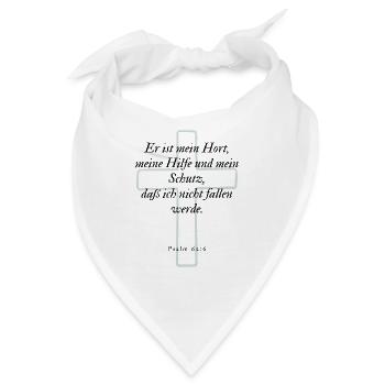 Bibelvers - Psalm 62,6 - Bandana - Weiß - Vorne
