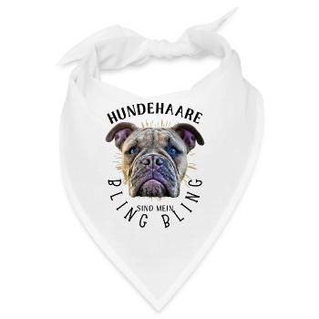 HUNDEHAARE sind mein BLING BLING - Hund Hunde - Bandana - Weiß - Vorne