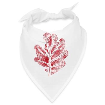 Blatt Eiche - Mit Rissen / Eichenblatt Botanisch - Bandana - Weiß - Vorne