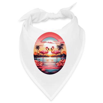 Flamingos - Bandana - Weiß - Vorne