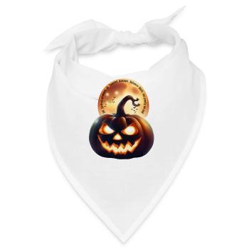 Halloween Kürbis Sprüche Grusel Fledermaus - Bandana - Weiß - Vorne