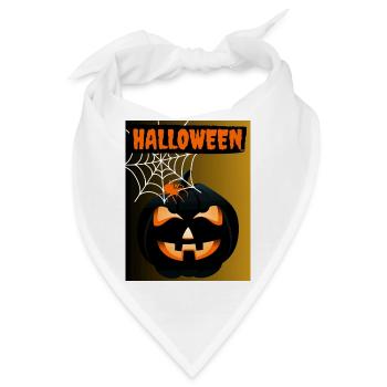 Leuchtender Kürbis Halloween - Bandana - Weiß - Vorne