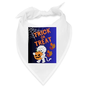 Trick oder Treat Mumie Kürbis - Bandana - Weiß - Vorne