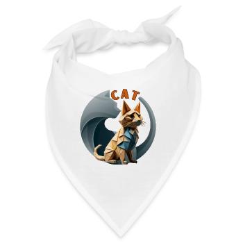 Origami Katze - Bandana - Weiß - Vorne