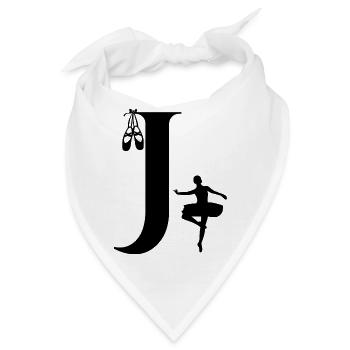 Buchstabe j Ballerina - Bandana - Weiß - Vorne
