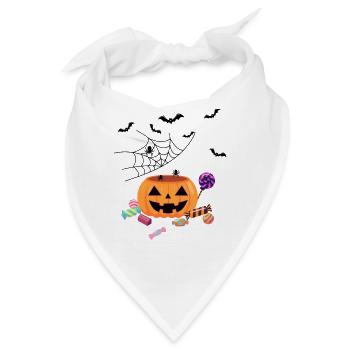 Helloween Kürbis - Bandana - Weiß - Vorne