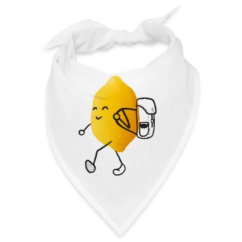 Wander-Zitrus - Zitrone auf Abenteuerreise - Bandana - Weiß - Vorne
