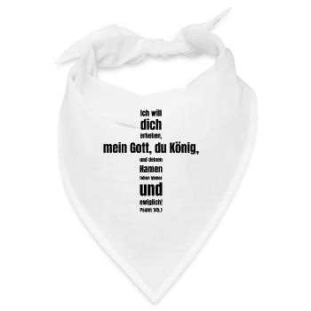 Bibelvers - Psalm 145,11 - Bandana - Weiß - Vorne