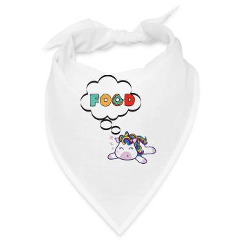 einhorn essen traum - Bandana - Weiß - Vorne