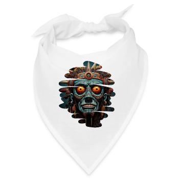 Tatonka der blaue Aztekische Schamane - Bandana - Weiß - Vorne
