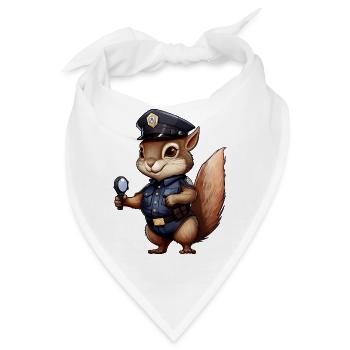 Eichhörnchen Polizistin - Bandana - Weiß - Vorne