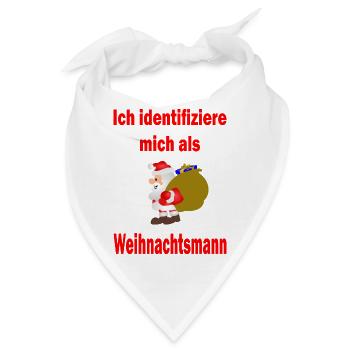 Weihnachtsmann Identität - Version 1 - Bandana - Weiß - Vorne