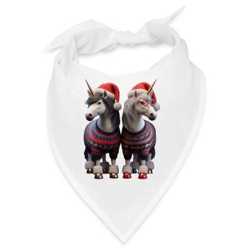 Weihnachten Einhörner Ugly Christmas Sweater - Bandana - Weiß - Vorne