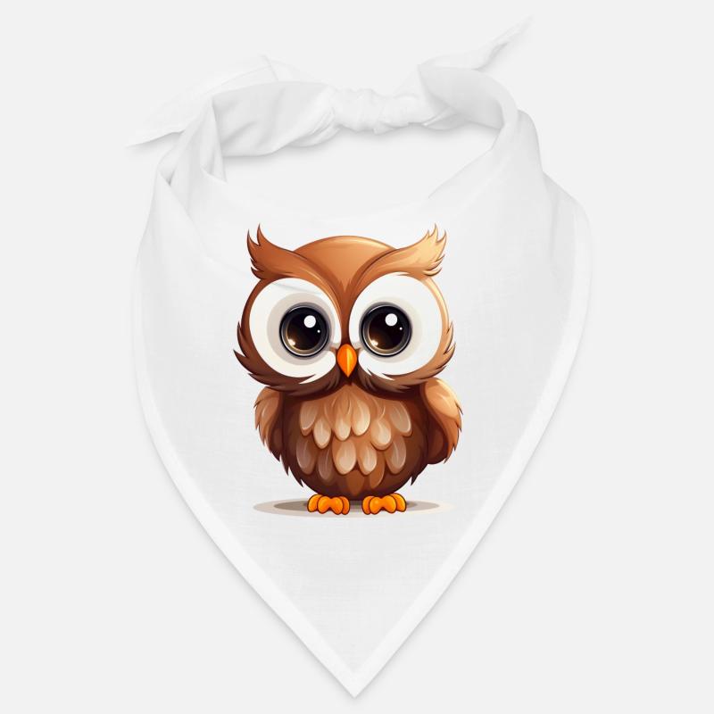 Hibou mignon - Bandana - blanc