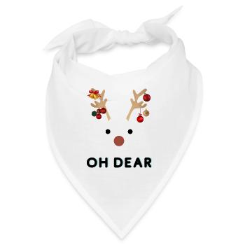oh deer - oh dear Weihnachtsmotiv mit Rentier - Bandana - Weiß - Vorne