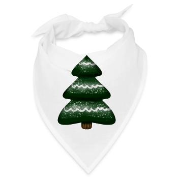 Weihnachtsbaum, Christbaum, Tannenbaum - Bandana - Weiß - Vorne