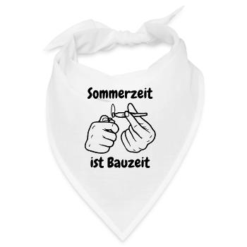 Sommerzeit ist Bauzeit - Bandana - Weiß - Vorne