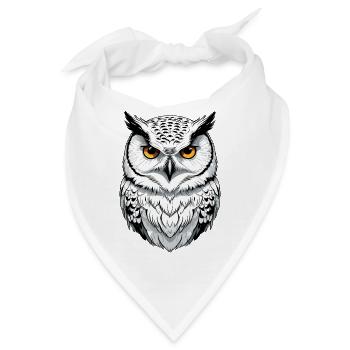 Schnee-Eule - Bandana - Weiß - Vorne