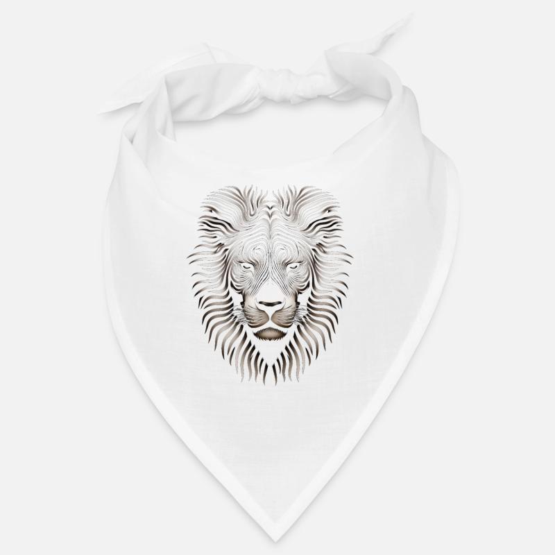 Imposing Op Art Lion Canvas Artwork Bandana