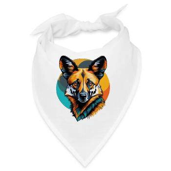 Afrikanischer Wildhund - Bandana - Weiß - Vorne