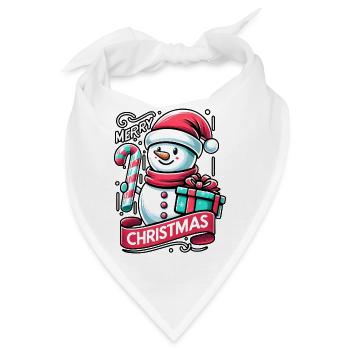 Schneemann Merry Christmas - Bandana - Weiß - Vorne