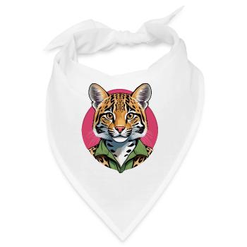 Ozelot-Katze - Bandana - Weiß - Vorne